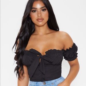 SOLD Black crop blouse petite